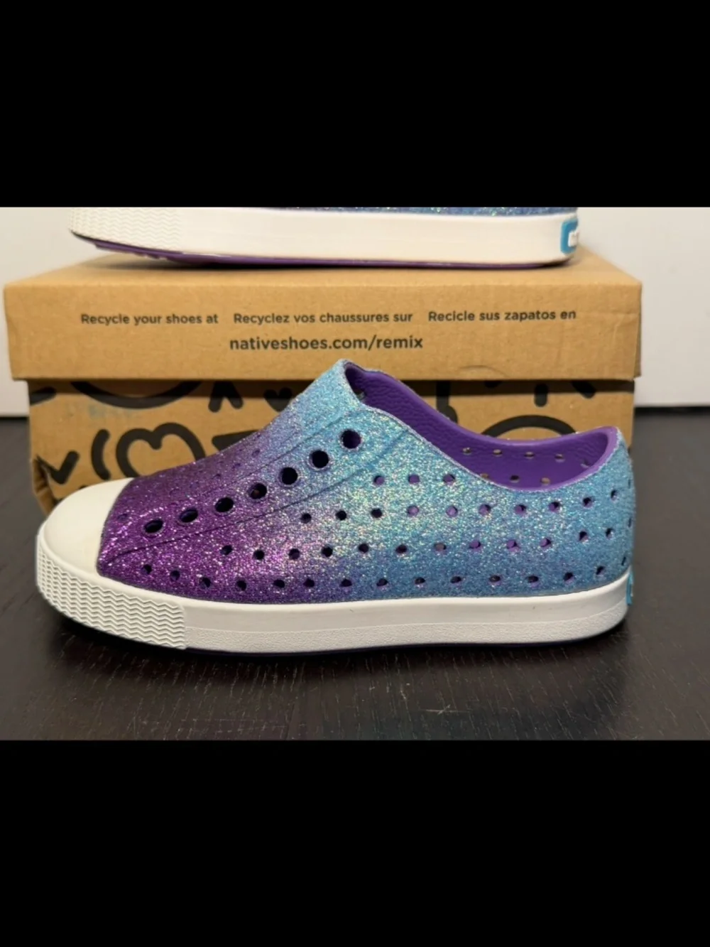 Native Jefferson Bling Slip On Shoes Glittered Starfish Little Kids/Toddler C9